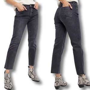 free people black raw hem crvy jeans | 30